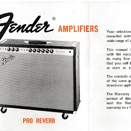 Fender Super reverb & pro reverb amplifiers owners manual 1970 made in USA 2