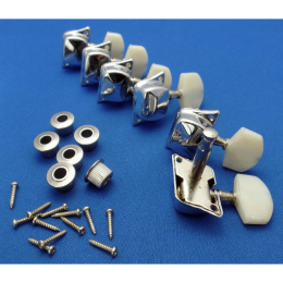 6 inline guitar tuners including ferrules-bushings & mounting screws made in Japan