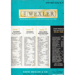 1967 Wexler Complete catalog of musical merchandise, made in Chicago USA
