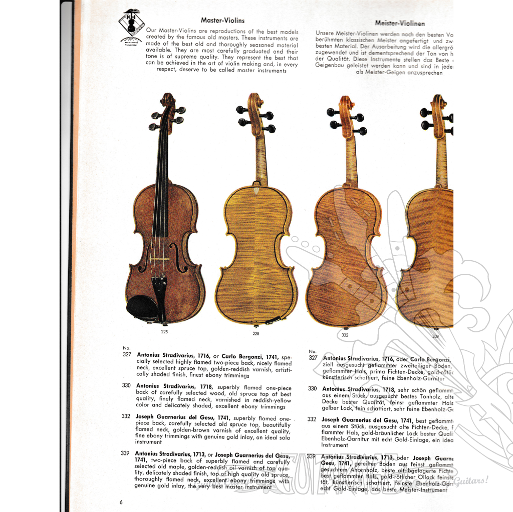 Höfner (Karl) stringed instruments and accessoires catalog 1957-59 made ...