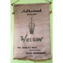 Welson the world's most - perfected - music instruments authorized dealer banner 1960s made in Italy