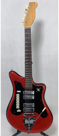Hopf Gemelli 320 Red vinyl guitar 1962 made in Germany