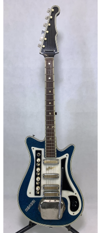 Meazzi Aristocrat V4 blue sparkle guitar early 60s made in Italy