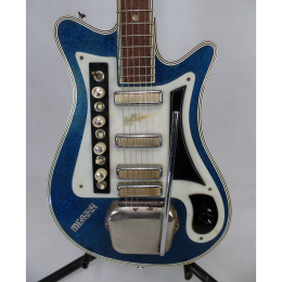 Meazzi Aristocrat V4 blue sparkle guitar early 60s made in Italy 1