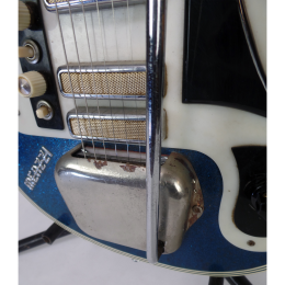 Meazzi Aristocrat V4 blue sparkle guitar early 60s made in Italy 4