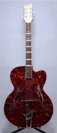 Musima red perloid archtop II , 1970s made in DDR Germany