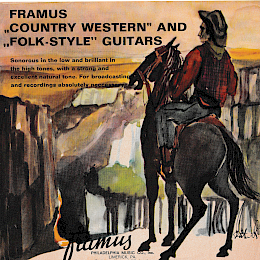 Framus 'Country Western'& 'Folk-style' guitars folded brochure 1960s made in Germany