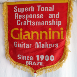 Giannini 'Superb Tonal Response and Craftsmanship' guitar banner made in Brasil