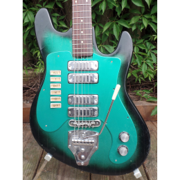 Gemelli 195 green frog guitar made in Italy 1