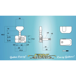 Van Ghent - Van Gent guitar tuner (Type5) dimensions